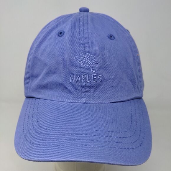 Distinctive Headwear Men's Strapback Hat Purple Embroidered Naples Dolphins Logo - Picture 2 of 8